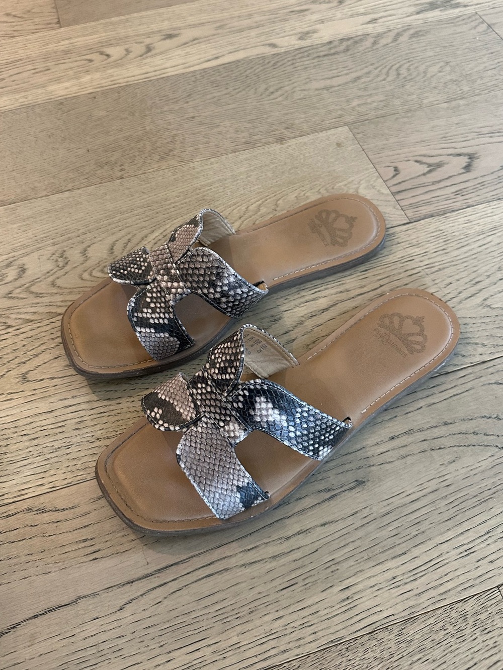 Snake Print Mule Sandals